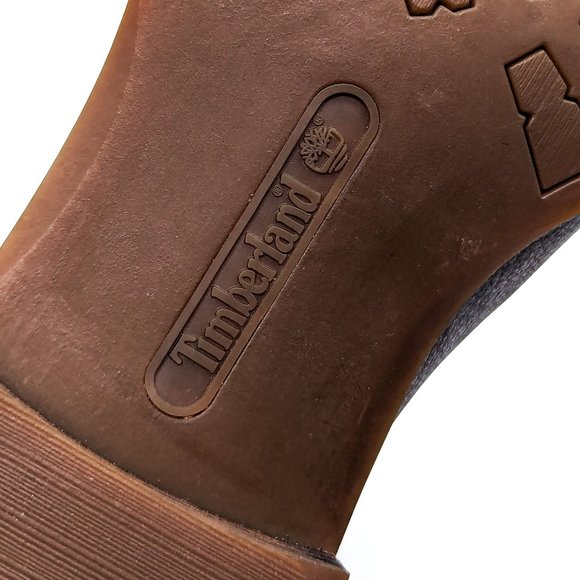 Timberland Women Savin Hill lasercut Weave Brown Leather Slip-on Boots size 7.5 - Picture 9 of 12